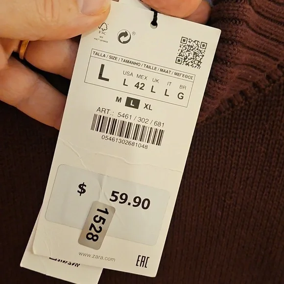 NWT Zara Plum Colored Sweater - Picture 6 of 13